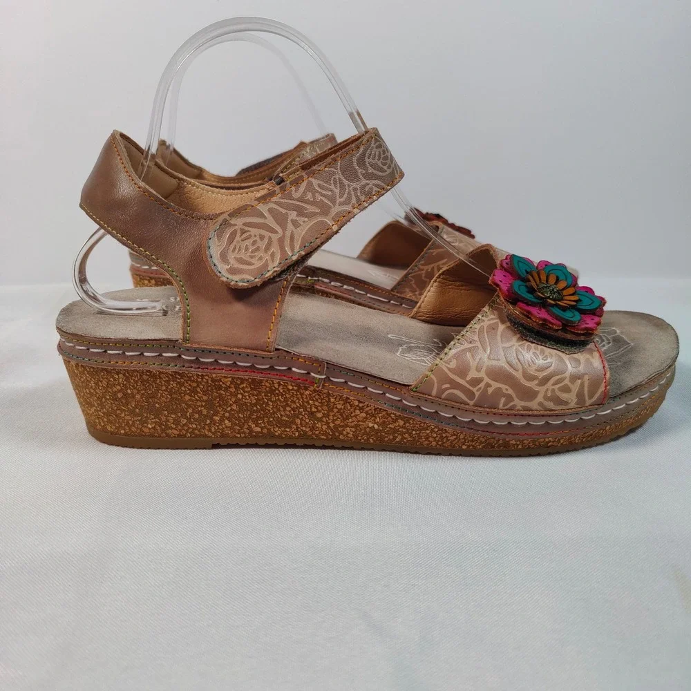 L'Artiste Spring Step Cuteness Cork Sandals Comfort Shoe Leather 42 Artsy Resort